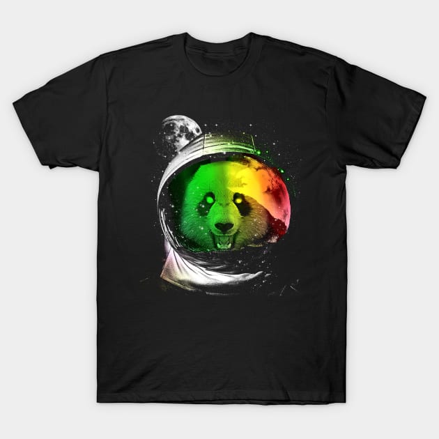 Astronaut Panda T-Shirt by clingcling